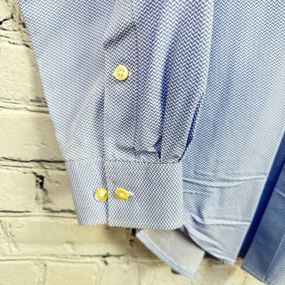 Michael Kors Slim Fit 100% Cotton Dress Shirt, Size Large, 16" 32/33, Light Blue - Picture 4 of 8